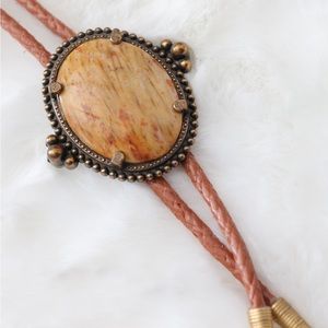 Vintage Bolo Tie with Oval Stone